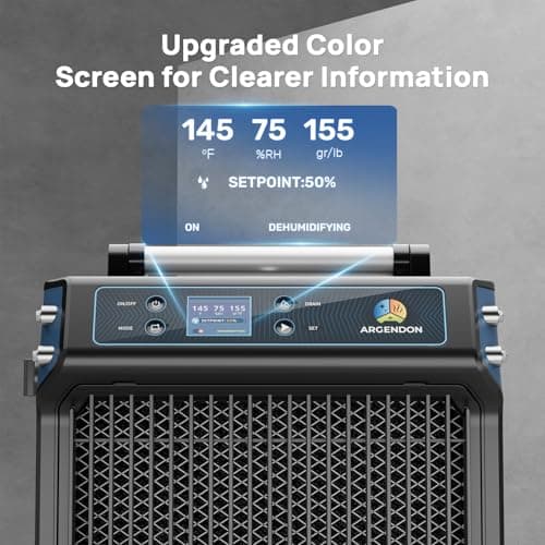 ARGENDON 180 Pints Crawlspace Dehumidifiers with Pump and Drain Hose, Commercial Dehumidifier for Basement, Industrial Large Spaces, Basement, Job Sites, cETL, 5-Year Limited Warranty 4