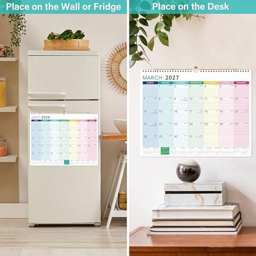 Calendar 2026-2027- Wall Calendar 2026-2027, July 2026 - December 2027, 18 Monthly Calendar with Thick Paper, 15" x 11.5", Hanging Hook - Colorful Lump 7