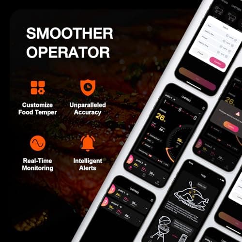 Meat Thermometer Wireless with 2 Meat Probes, 800FT Long Range Bluetooth Thermometer Wireless Temperature Probes for Remote Monitoring of Grill, Oven, Smoker, Air Fryer, iOS & Android App 5