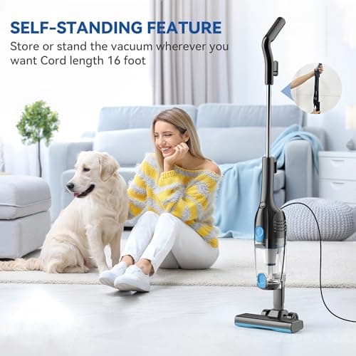 Vazone R6X Corded Stick Vacuum Cleaners for Home, 20Kpa Powerful Suction Stick Vacuum with 16Ft Cord, 2 in 1 Lightweight Handheld Vacuum Cleaner for Hardwood Floor Pet Hair 9