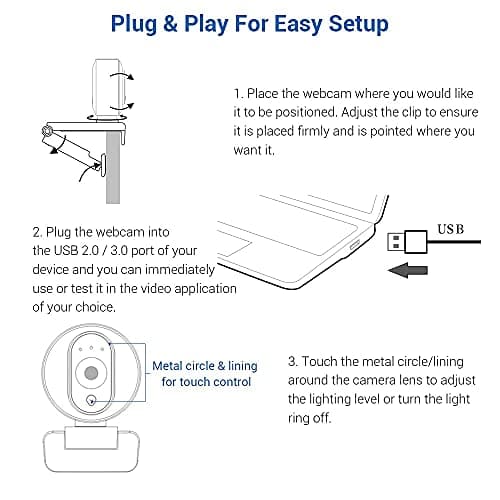 NexiGo N680E 1080P Webcam with Ring Light, Privacy Cover and Dual Microphone, Advanced Auto-Focus, Adjustable Brightness, Streaming Web Camera for Zoom Skype Facetime, PC Mac Laptop Desktop 9