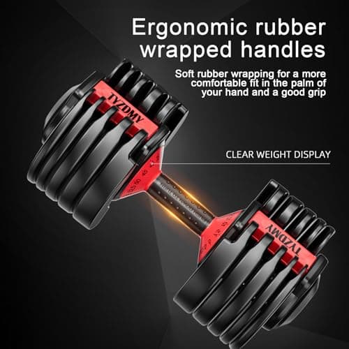 TYZDMY Adjustable Dumbbells Set of 2，Free Weights Dumbbells Set，Adjustable Dumbbell Set，52.5 lbs pair 105 lbs，15 in 1，for Men/Women Gym Equipment for Home Strength Training Equipment 6