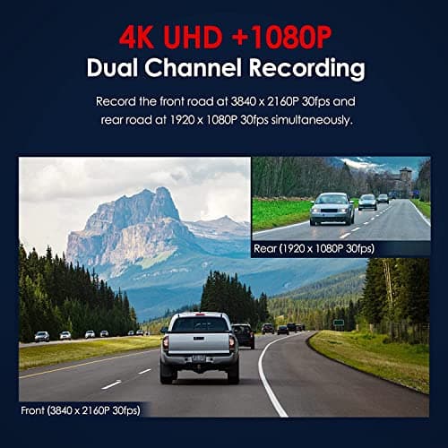 VIOFO A129 Pro Duo 4K Dual Dash Cam 3840 x 2160P Ultra HD 4K Front and 1080P Rear Car WiFi Dash Camera 8MP Sensor GPS, Buffered Parking Mode, G-Sensor, Motion Detection, WDR, Loop Recording 5
