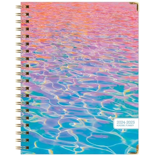 HARDCOVER Academic Year 2024-2025 Planner: (June 2024 Through July 2025) 8.5"x11" Daily Weekly Monthly Planner Yearly Agenda. Bookmark, Pocket Folder and Sticky Note Set (Summer Bliss) 8