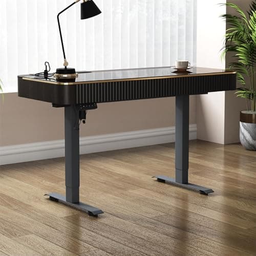 Lartis Office Desk, Electric Computer Lift Table Standing Desk with Drawer Charging USB Port, Home Office Laptop Table with Drawer 6