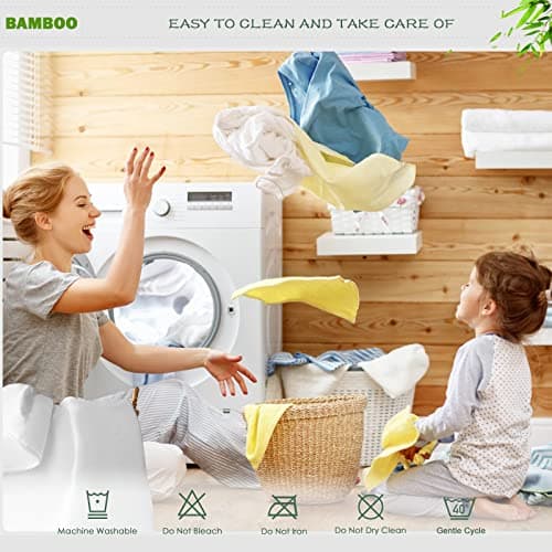 GRT Waterproof California King Mattress Protector Rayon Bamboo - 3D Air Fiber Cooling Mattress Cover Breathable Ultra Soft, Mattress Pad Noiseless Fits up to 26'' Deep Pocket Machine Washable 6