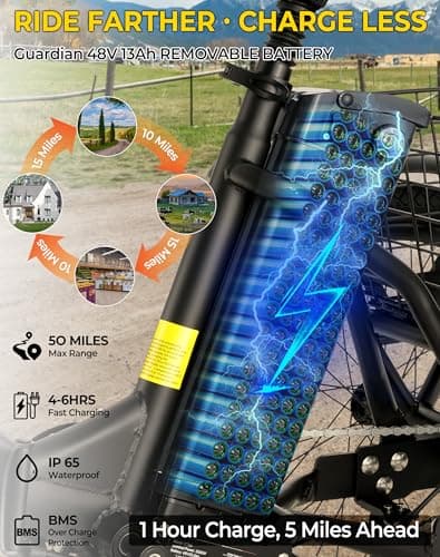 Skeri Electric Trike, 500W(Peak 1000W) Electric Tricycle for Adults, 20" Folding 3-Wheel Electric Bicycle, Step-Thru E Trike with 624WH Removable Battery and Large Basket, Black 5