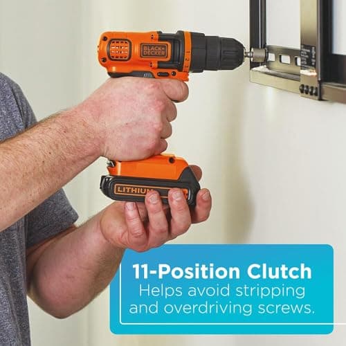 BLACK+DECKER 20V MAX Cordless Drill and Driver, 3/8 Inch, With LED Work Light, Battery and Charger Included (LDX120C) 5