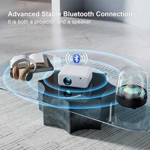 Mini Projector with WiFi and Bluetooth - 2025 Upgraded, 1080p Video Supported, 13000L, HiFi Speaker, Long-Life Lamp, Multi-Device Compatible - Create Your Portable Home Cinema for Bedroom 8