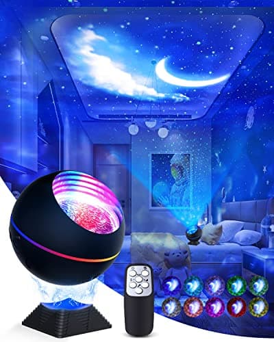 Galaxy Projector 3 in 1 Ocean Night Light Ceiling Projector with 360 Pro Galaxy Globe and 40 Lighting Modes - Voice Control Remote for Bedroom - Gift for Kids and Adults