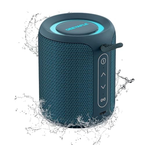 Bluetooth Speaker Wireless,IP67 Waterproof & Dustproof Portable Speaker with Lights,15W Loud Stereo Sound, 2500mAh Battery All Day Playtime, TWS Pairing, BT5.3, Home/Party/Outdoor/Beach (Blue)