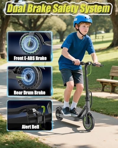 MAXSHOT Electric Scooter Adults & Big Kids, 350W Powerful Motor, Top Speed 16/19MPH, 12/16/19/21Miles Range, 8.5" Solid Tires Folding Commuter Escooter with Dual Suspension for Commuting, APP Control 5