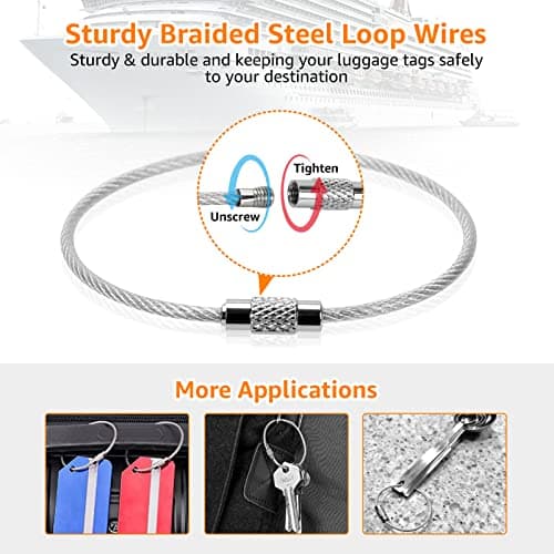 Premium Cruise Luggage Tag Holder for Carnival, NCL, Princess, MSC Cruise Ship Essentials Must Haves in 2025-2026 by GOSGOON1E, Clear Wide Plastic Cruise Travel Essentials Tags Waterproof (4 Pack) 7