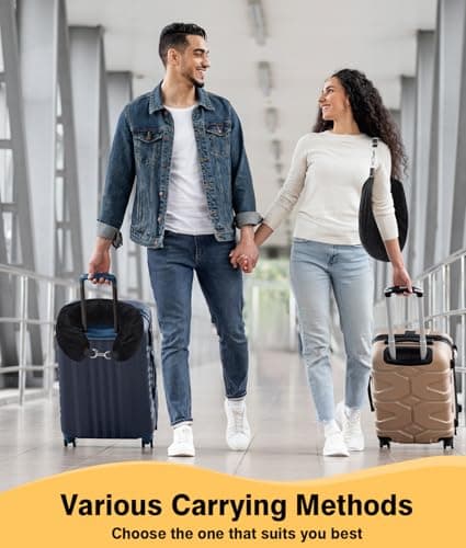 Lulttihy Stuffable Travel Neck Pillow with Hood, Soft Velvet Pillow Stuffable with Clothes, Adjustable Neck Size, Multifunctional Fillable Airplane Travel Neck Pillow for Extra Luggage 5