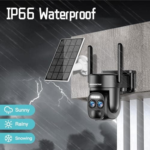 4K 8MP Solar Security Cameras Wireless Outdoor Battery Powered,360°PTZ Wireless Cameras for Home Security with Spotlight Siren, 5Dbi Dual antenna,PIR Human Detection,Color Night Vision,2.4/5Ghz,Alexa 7