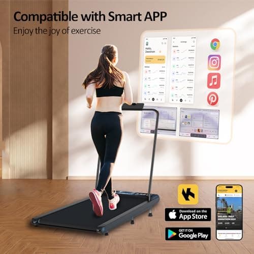Upreign Walking Pad,Under Desk Treadmills with Removable Handle 2.5HP Portable Treadmills for Home and Office, 270Lbs Capacity Walking Mat with APP &Remote Control, LED Display 6