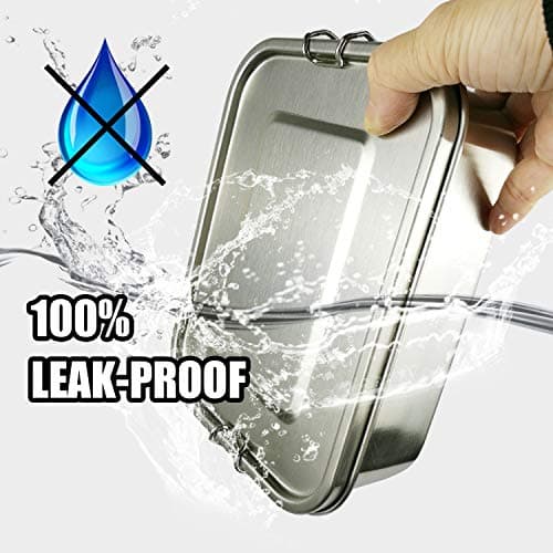 UPTRUST Leak Proof Stainless Steel Bento Container for Lunch, 40oz Bento Lunch Box for Kids or Adults, 3 Compartment Packing Box for Meal Fruit Snack (40OZ/1200ML) 6