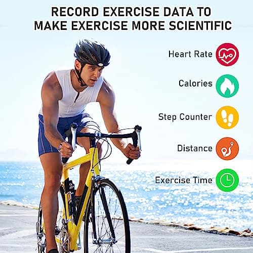 Moremore Fitness Tracker with 24/7 Heart Rate, Sleep Tracker, Blood Pressure, Stopwatch, Activity Tracker with 1.1" AMOLED Screen, Waterproof Step Tracker for Android iPhones Men Women 5