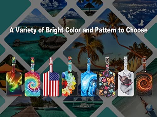 4 Pack Luggage Tag for Suitcases TSA Approved, Leather Suitcase Tags Identifiers, Cute Bag Name Travel Tags ID Labels for Women Men Cruise Airport Luggage Travel Essentials by Sodsay 9