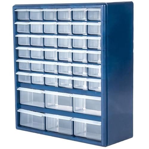 Plastic Storage Drawers – 42 Compartment Organizer – Desktop or Wall Mount Container for Hardware, Parts, Crafts, Beads, or Tools by Stalwart, 10 Targets 7