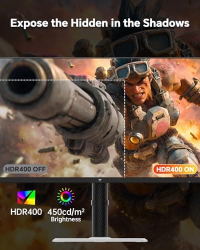 KTC 27 Inch Gaming Monitor 200Hz, 1440P Monitor with Speakers, Up to 210Hz Computer Monitors Fast IPS 1ms, 131% sRGB, Adaptive Sync, Tilt/Swivel/Pivot/Height Adjustment, HDMI DisplayPort, White H27T6 6