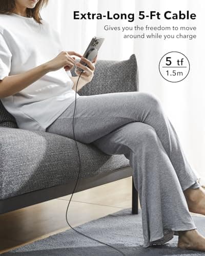 ESR for MagSafe Charger 15W Wireless Charger for iPhone 17/16/15/14/13/12 Apple Magnetic Charging Pad for AirPods 4/3/Pro/Pro 2 Galaxy S25 Series with Dual USB C Ports, Black 5