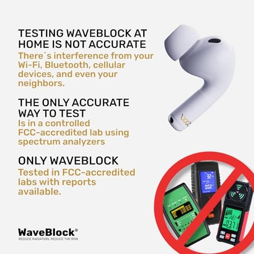 EMF Shield Sticker for AirPods – Lab-Tested Electromagnetic Wave Reduction, Made in USA, Patented for 5G & Wireless Devices, Works with All Short Stem AirPods 2nd/ 3rd/ 4th Gen – WaveBlock (1-Pack) 7
