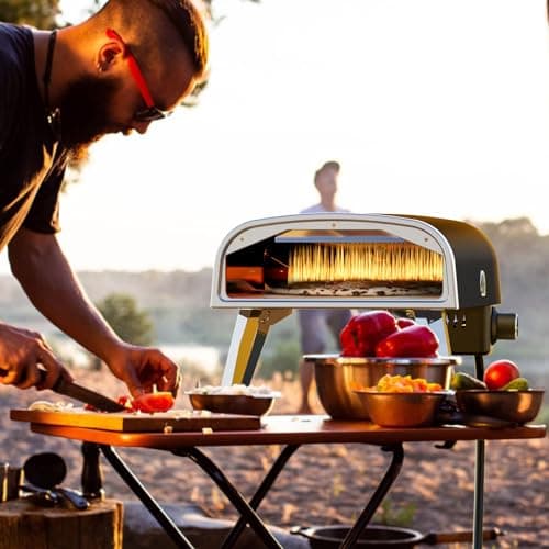 aidpiza Pizza oven gas Pizza oven outdoor Portable stainless oven outdoor built thermometer 12 inch outdoor cooking propane pizza oven (A-130A) 5