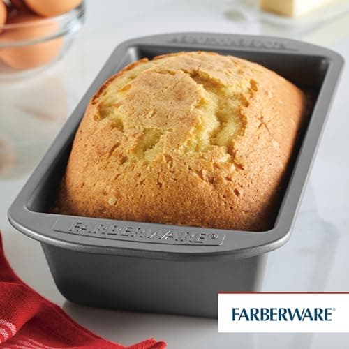 Farberware Nonstick Bakeware 9-Inch x 5-Inch Loaf Pan, Gray 8