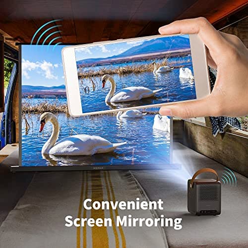 WEMAX Dice Outdoor Portable Projector, 3 Hours Battery, 700 ANSI Lumens Native 1080p, 4K Mini Movie Projector, Mobile Theater, WiFi Bluetooth HDMI USB, Dolby Audio DTS-HD, Auto Focus, Auto Keystone 6