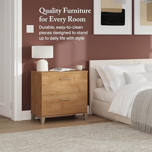 Bush Home 2 Drawer Lateral File Cabinet, Letter and Legal-Size Document Storage for Home or Professional Office, Somerset Collection, Maple Cross 7