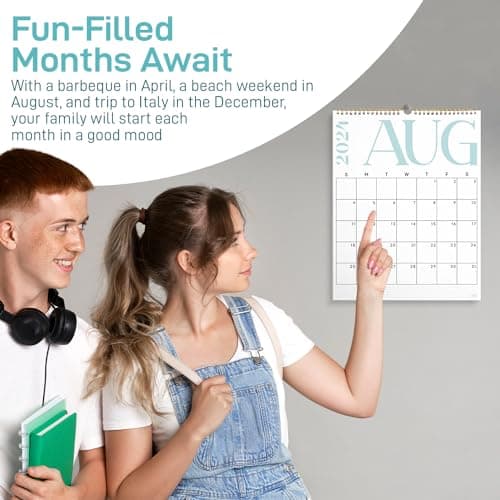 S&O Modern Vertical Wall Calendar from January 2024-June 2025 - Tear-Off Monthly Calendar - 18 Month Academic Wall Calendar - Hanging Calendar to Track Anniversaries & Appointments - 13.5"x10.5”in 8