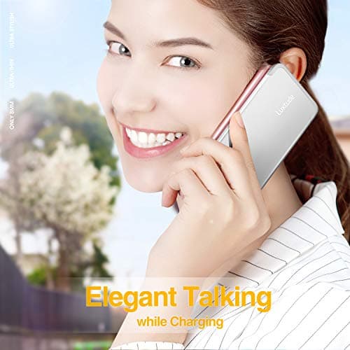 Luxtude Portable Charger iPhone Built in Lightning Cable (MFi Apple Certified), Ultra Slim Portable Phone Charger Thin Battery Pack, 5000mAh Power Bank for iPhone 14/13/12/11/10 etc. (Metal Silver) 5