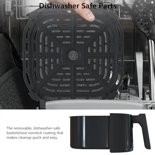 Adoolla 5.0 Qt Air Fryer Oven, Nonstick Cooker with Recipes, Oil Free, Electric Hot Air Fryer, Black 8