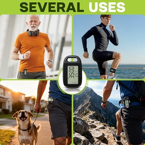 Ankle Pedometer Step Counter for Walking - Distance Counter - Activity Tracker with Clip On for Walking Steps and Miles - Ankle Band & Lanyard & Removable Clip are Included - No App Required 7