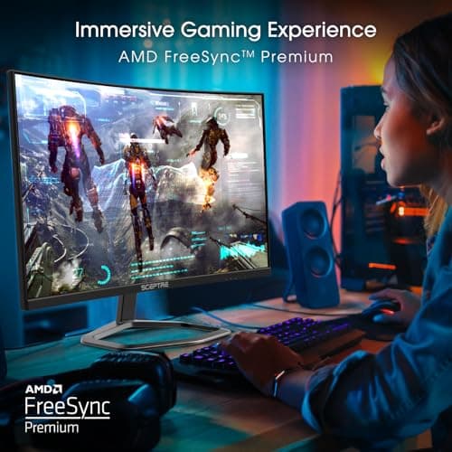Sceptre 27-Inch Curved Gaming Monitor, FHD 1080p, 240Hz, 1500R, DisplayPort & HDMI x2, Built-in Speakers, Machine Black (C275B-FWT240 Series, 2026) 6