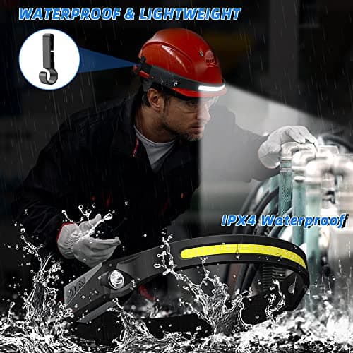 UUYEE Headlamp Rechargeable 3Pack, LED Headlamp Flashlight with Motion Sensor, 230° COB Wide Beam Head Lamp, 5Mode Head Lights for Forehead Waterproof, Bright Headlamps for Adults Running Camping 5