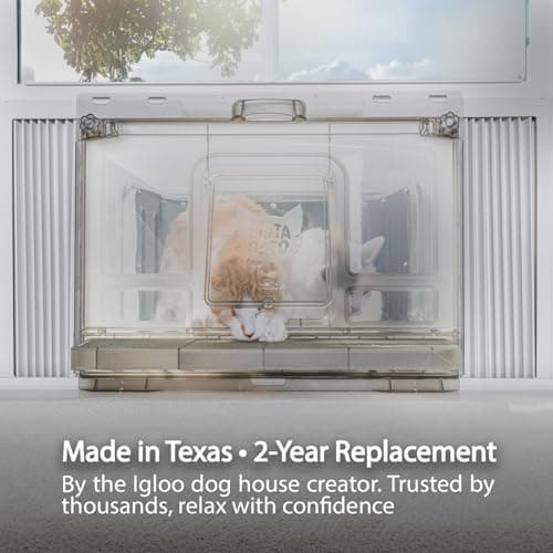 VistaGato Window Catio & Perch – Fits 26-32" Vertical Windows, Premium Indoor Cat Window Box, All-Weather Comfort, Easy Clean, Portable Indoor-Outdoor Cat Enclosure, 2-Year Protection, Made in USA 6