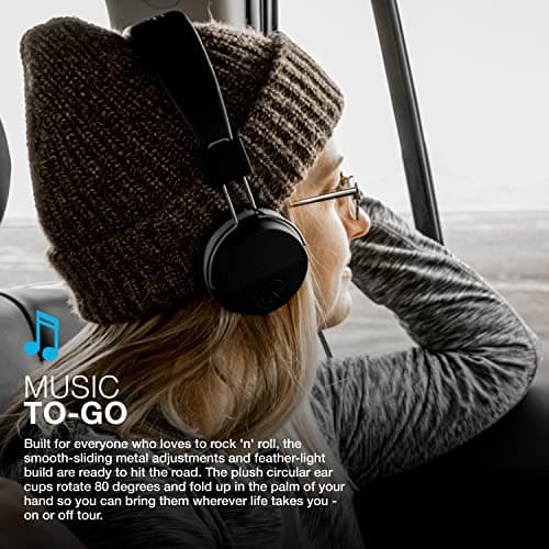 JLab Neon Folding On-Ear Headphones, Black, Wired Headphones, Tangle Free Cord, Noise Isolation, 40mm Neodymium Drivers, C3 Sound (Crystal Clear Clarity) 4