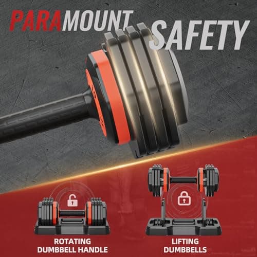 Adjustable Dumbbells, 25LB Single Adjustable Dumbbell Set, 5 in 1 Free Weight Dumbbell,Fast Adjust Weight with Anti-Slip Handle and Tray for Full Body Workout Fitness Strength Training Equipment 5