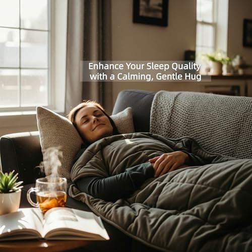 Smart Queen King Size Weighted Blanket (25 lbs, 78"x 85") for Adults Share Cooling Heavy Blanket, Breathable Cotton with Natural Glass Beads 7