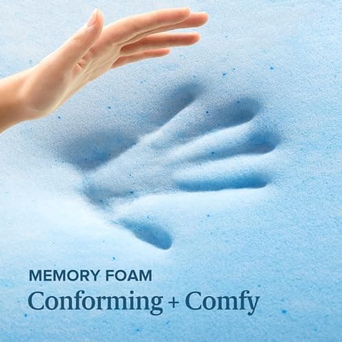 ZINUS 4 Inch Swirl Gel Cooling Memory Foam Mattress Topper, Smaller, More Convenient WonderBox Packaging, Cooling, Airflow Design, CertiPUR-US Certified, King 5