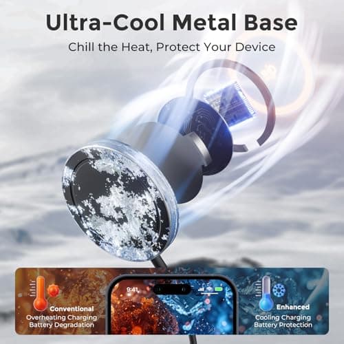 25W Magnetic Wireless Charging Pad: Qi2.2 Qi2 MagSafe Fast Charger for Google Pixel 10 iPhone 17 16 Pro Max 16e 15 14 13 12 AirPods & Samsung Galaxy Series Gift Ideal for Desk & Travel (Black, 1Pack) 7