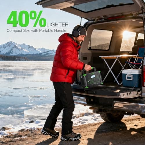 Portable Power Station 1000W (Peak 2000W), 999Wh Solar Generator, 110V Pure Sine Wave AC Outlet with PD 60W USB-C Fast Charging, Outdoor Camping RV Van Home Backup Off-Grid Living 9