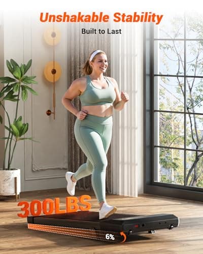 Lacuffy Walking Pad,6% Manual Incline Walking Pad Treadmill,Under Desk Treadmill for Home Office, with App & Remote,2.5HP Quiet,LED Display,300 lbs Capacity 5