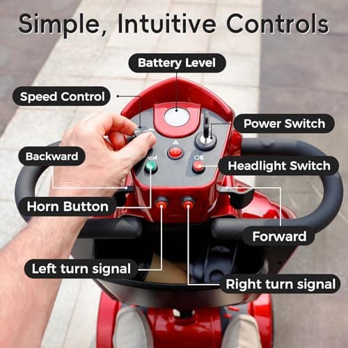 Ecomobi 16-32 Miles Long Range Heavy Duty Mobility Scooter for Adults & Seniors, 500/1000W & 400/500LBS Capacity Power Electric Wheelchair w/Off-Road Absorber,10/13" Tires, Windbreak Plate Design 5