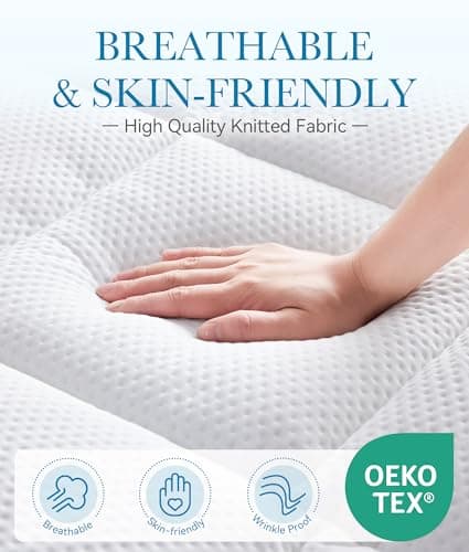 BDEUS Waterproof Dual Layer 4 Inch Memory Foam Mattress Topper Twin Size, 2 Inch Gel Memory Foam Plus 2 Inch Down Alternative Quilted Pillow Top Mattress Pad Cover for Kids, Pets 6