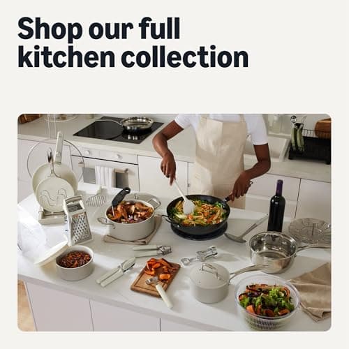 Amazon Basics Garlic Press, Stainless Steel, Soft Grip Handle, Dishwasher-Safe, Linen Gray 7