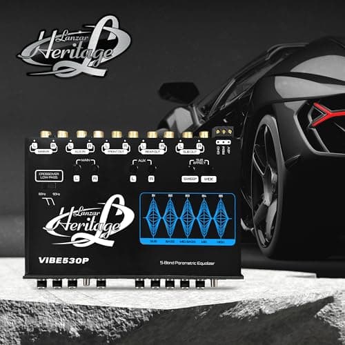 Lanzar Parametric Equalizer with Subwoofer - 9 Volt RMS Pre-Amp Output with Voltage Meter, Subwoofer Gain Control & Bass Driver, 3 Input Sources Selectable, Pre-amp Line Aux Inputs Via RCA Jacks 7