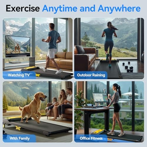 Servfit Walking Pad with Incline, 2.5HP Under Desk Treadmill, 3 in 1 Portable Treadmill with Remote Control, LED Display, Hidden Safety Switch, Mini Walking Jogging Machine for Home Office, Yellow 8